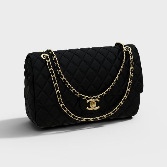 Elegant Black Handbag 3D model