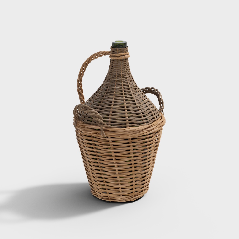 Handwoven Pitcher 3D Model – Rustic Woven Design