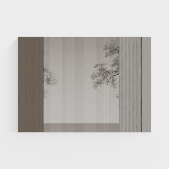 Wooden Background Wall 3D Model for Natural Decor