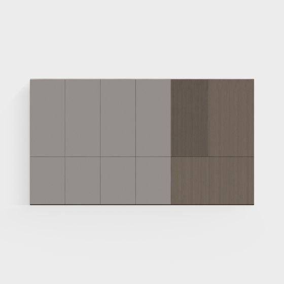 Minimalist Grey Low-Polygon Wall Panel 3D model