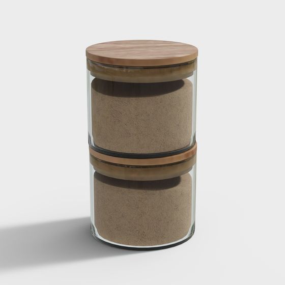 Stylish Double-Layer Glass Storage Jar 3D model