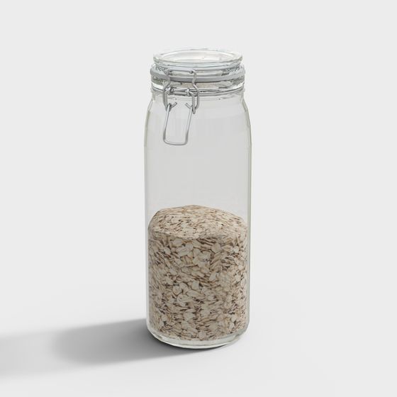 Realistic Glass Storage Jar 3D model