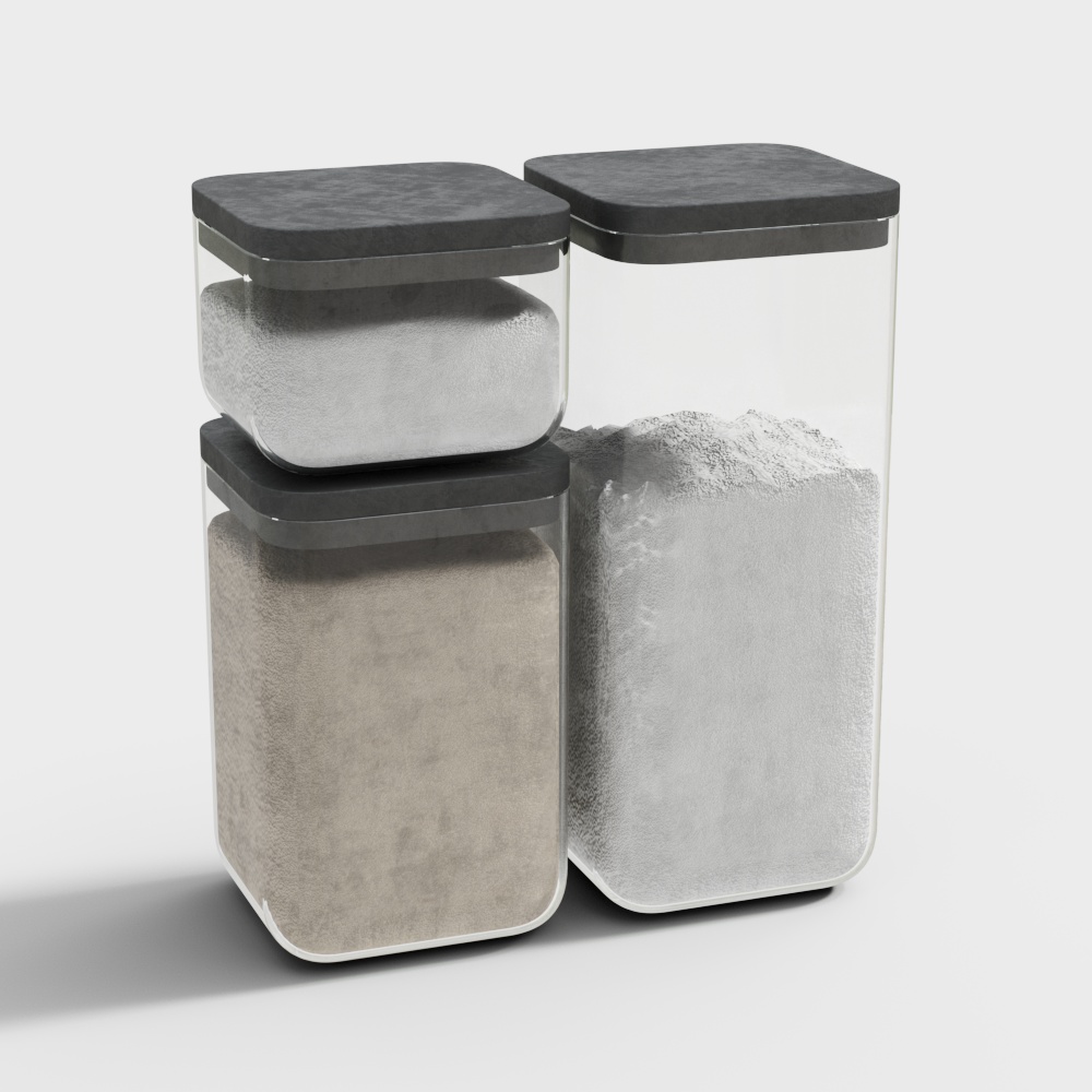 Low Poly Glass Storage Jar Series 3D model