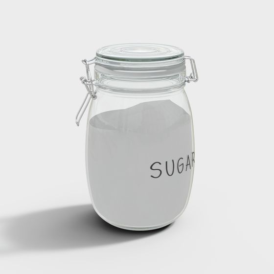 Detailed Low-Poly Sugar Jar 3D model