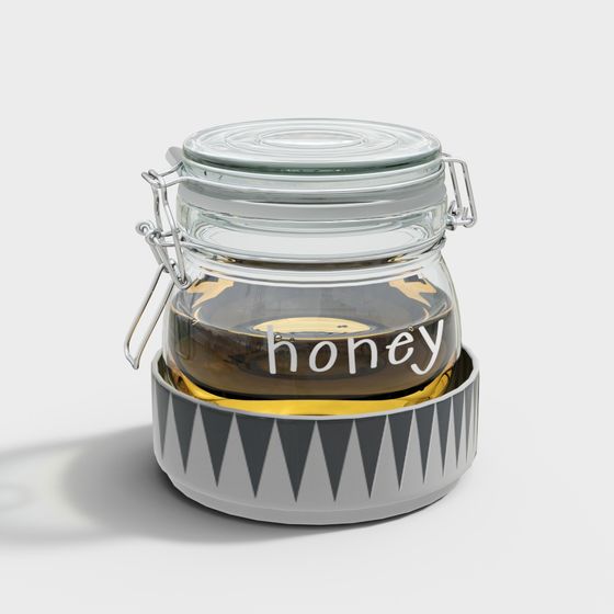 Stylish Honey Jar 3D Model for Home Design
