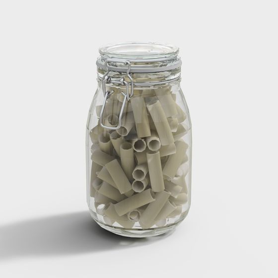 Realistic Glass Jar of Spaghetti 3D model