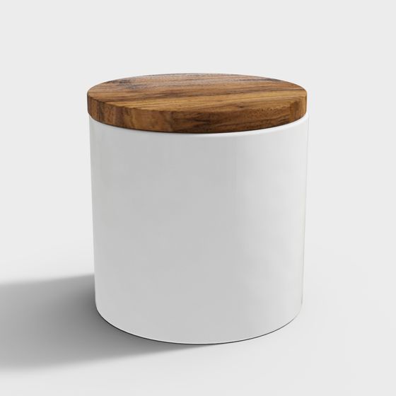 Stylish Cylindrical Storage Jar 3D model