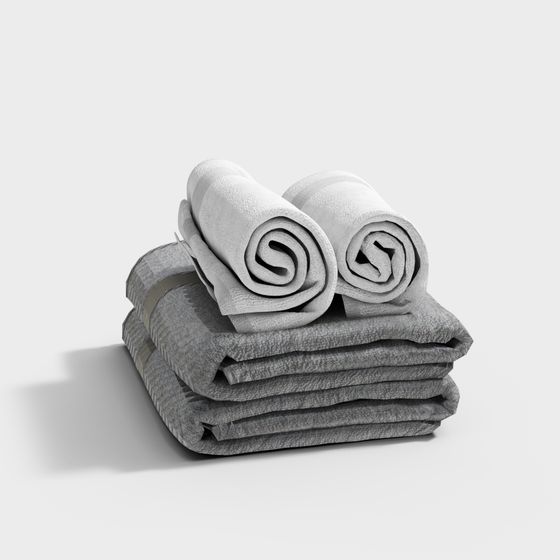 Low-Poly Towel Stack 3D Model