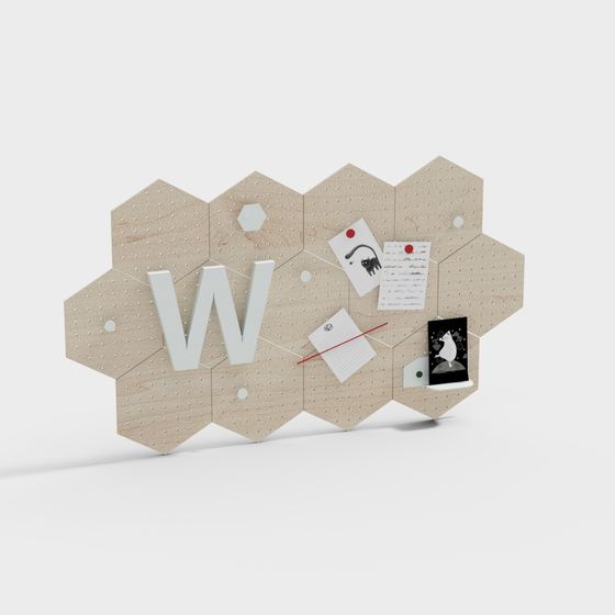 Hexagonal Memo Board 3D model
