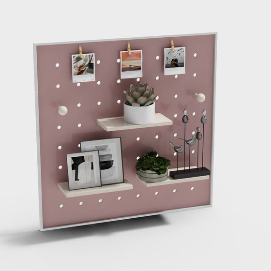 Low-Poly Wall Decor Shelf 3D Model