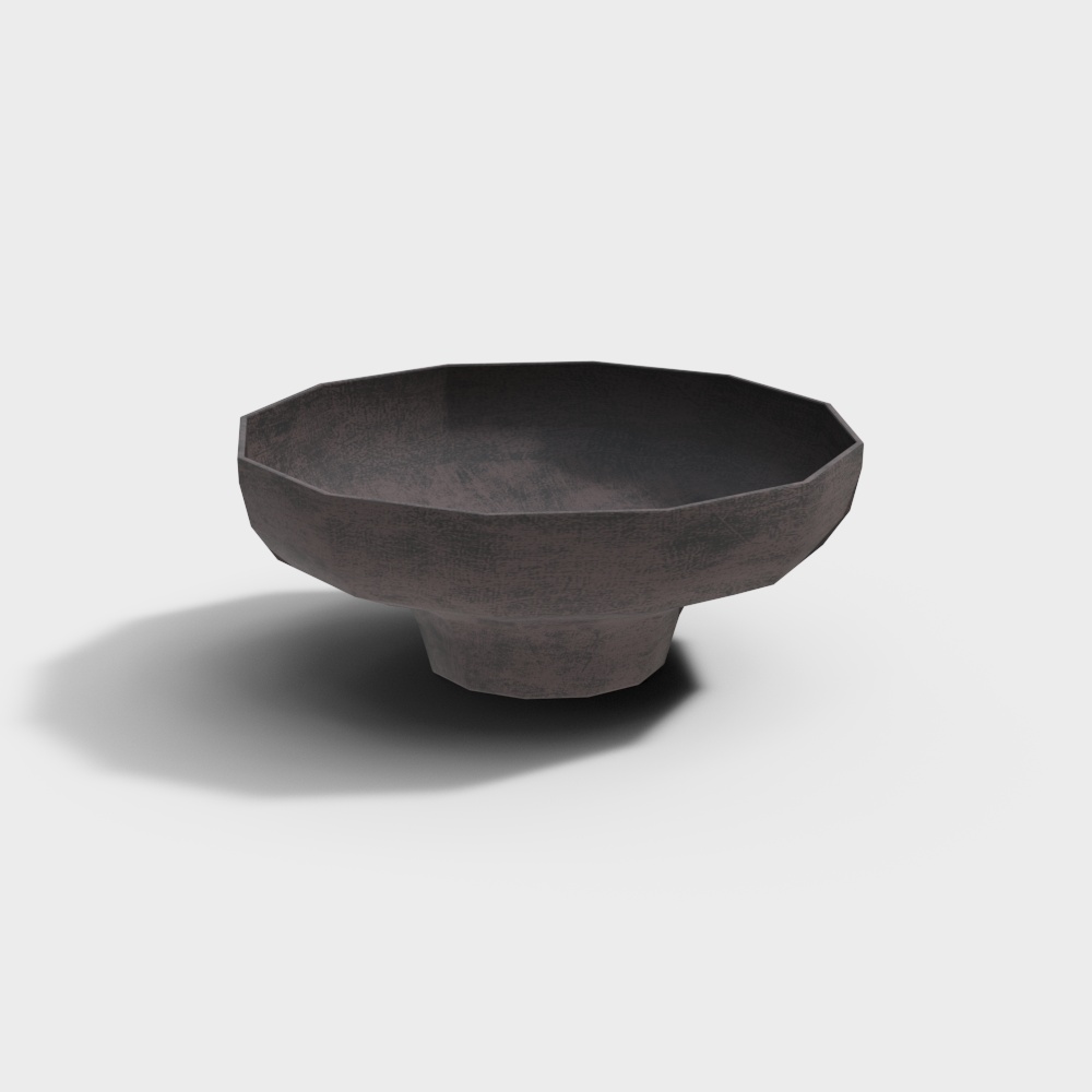 Prism Bowl 3D Model – Octagonal Bronze Design