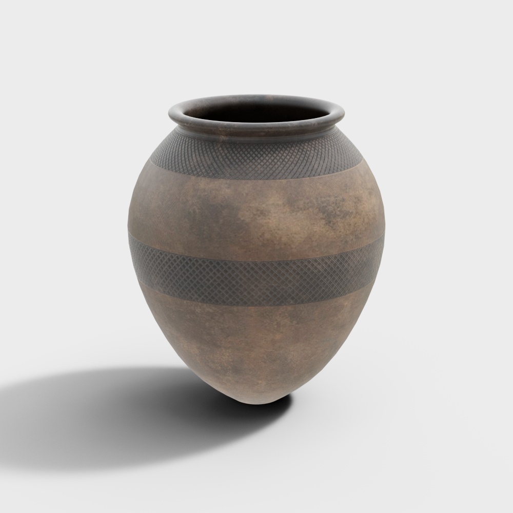 Ancient Ceramic Pot 3D Model – Low Poly Vintage Design