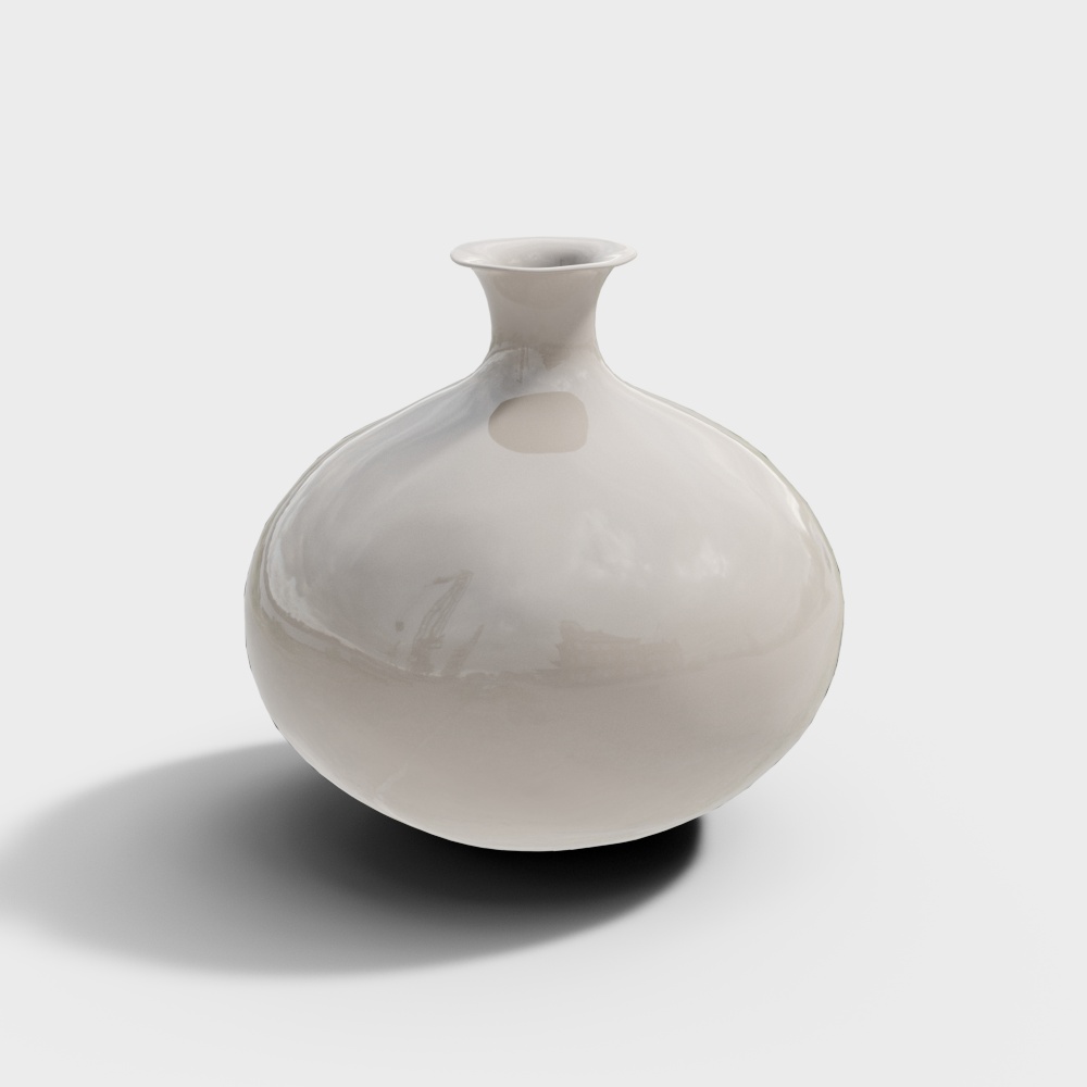 Luminous Jade Vase 3D Model – Translucent Porcelain Style