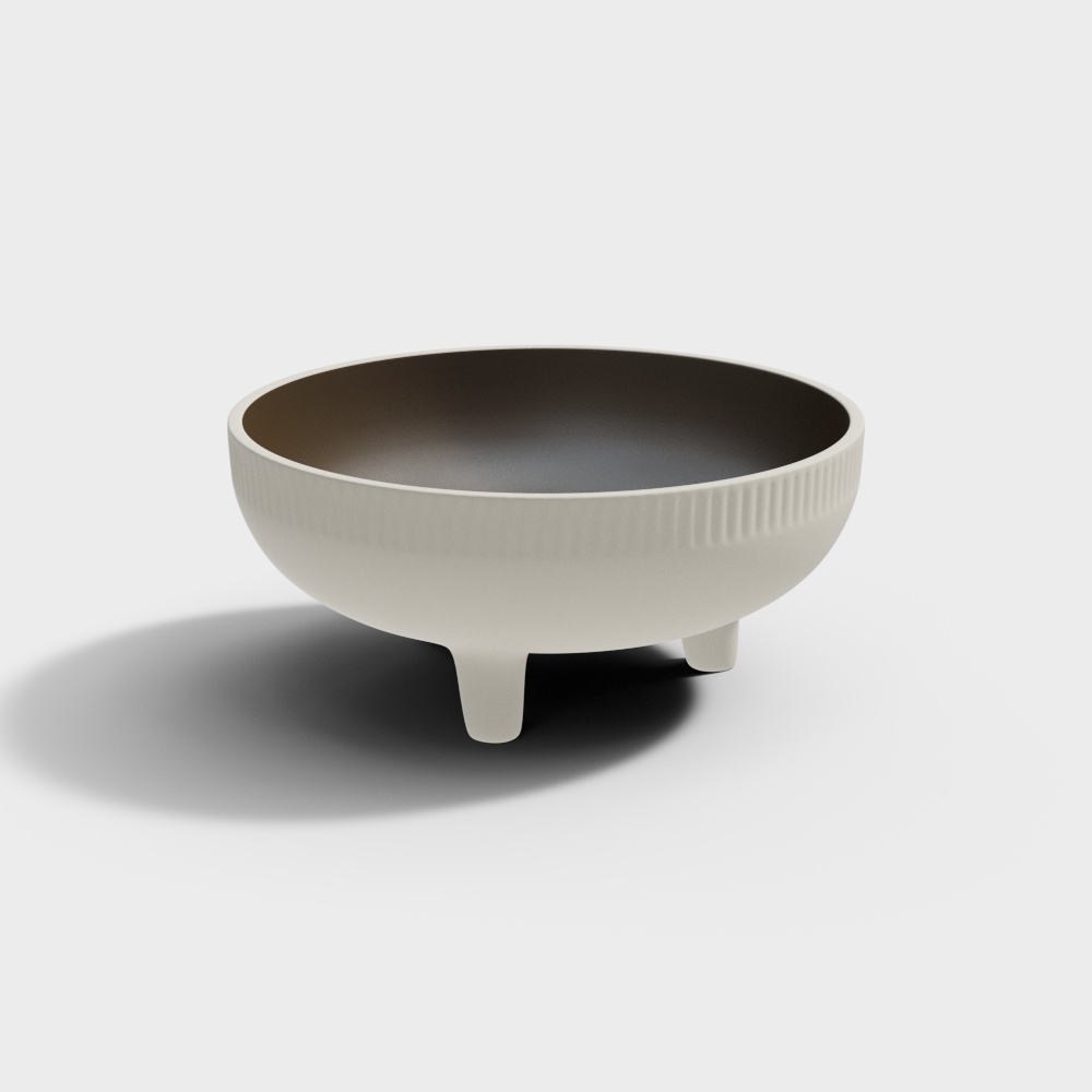 Retro Ribbed Bowl 3D Model