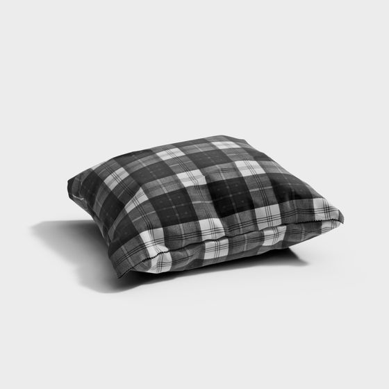 Stylish Checkered Pillow 3D Model for Modern Spaces
