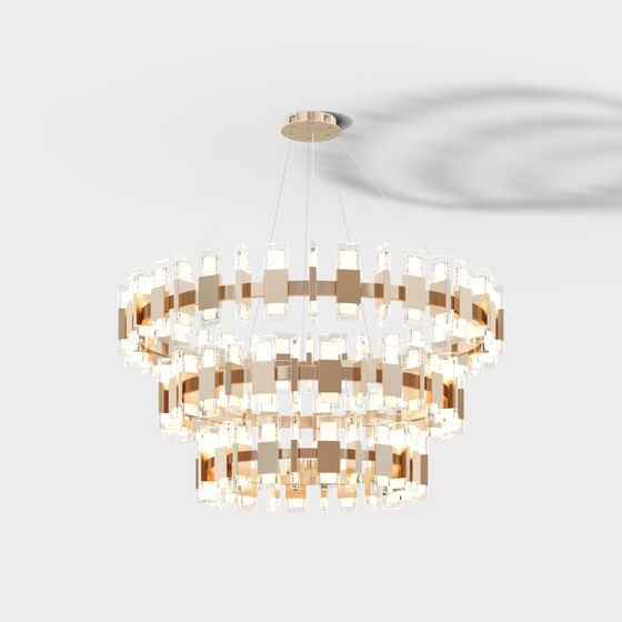 Luminous Crystal Pendant Light 3D model