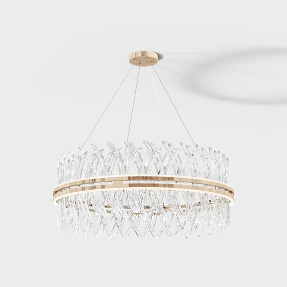 Elegant Low-Poly Crystal Chandelier 3D model