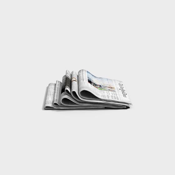 Low-Poly Folded Newspaper 3D model