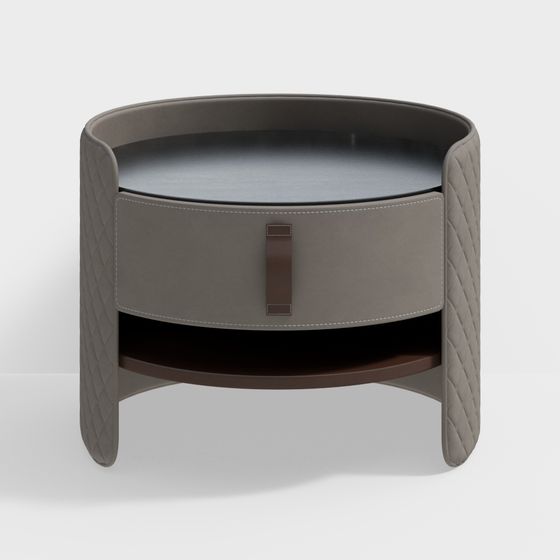 Round Sofa Side Table 3D model - Modern Vintage Fusion