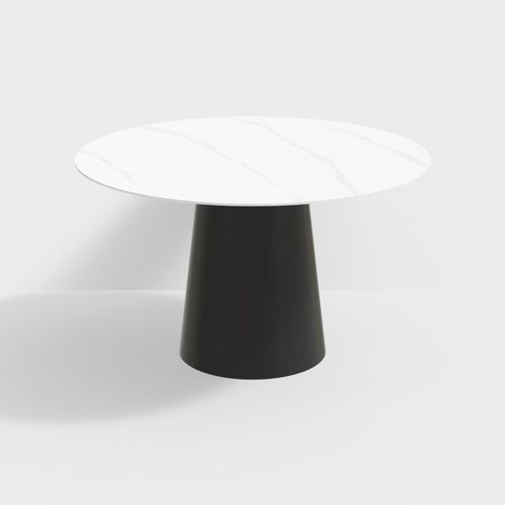 Elegant Low-Poly Round Table 3D model
