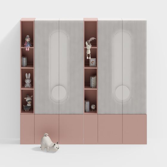 Whimsical Bookshelf 3D model for Modern Kids' Rooms