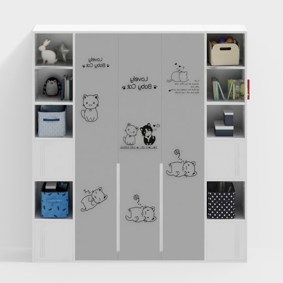 Playful Children Storage Cabinet 3D model