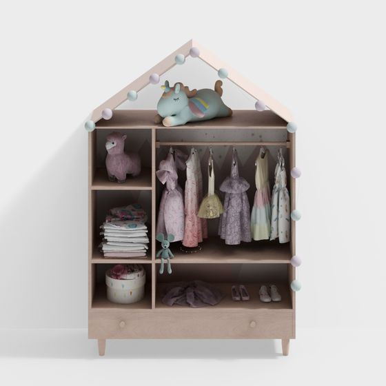 Whimsical Princess Wardrobe 3D model for Dreamy Spaces