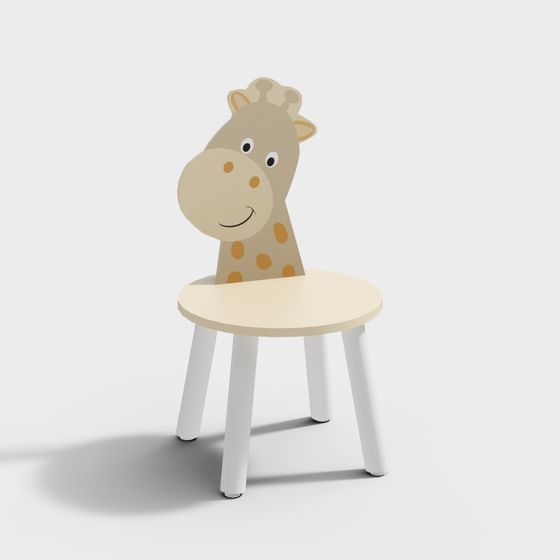 Cute Giraffe Kids Chair 3D model