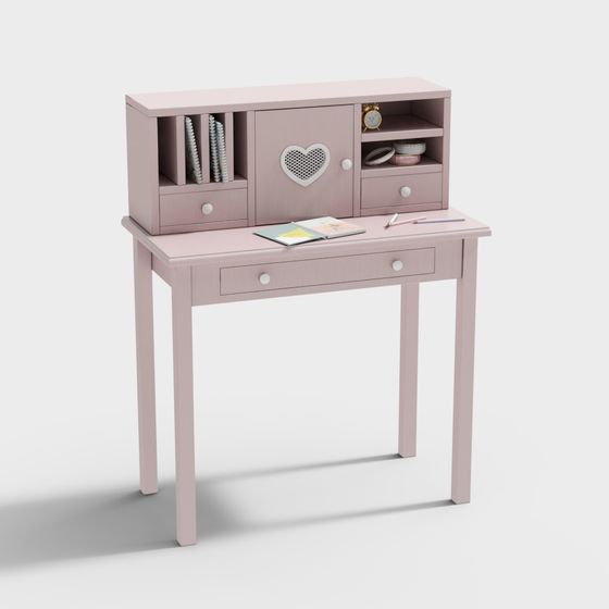Charming Pink Vanity Table 3D model