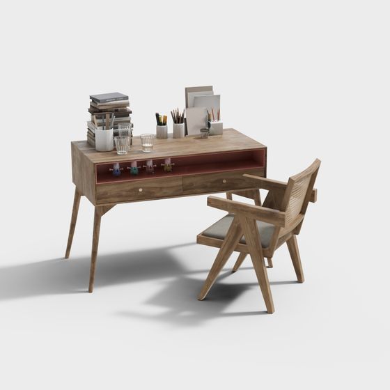 北欧スタイルの子供用本テーブルとチェアのセット