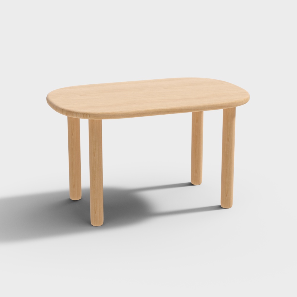 Elegant Oval Wooden Table 3D model