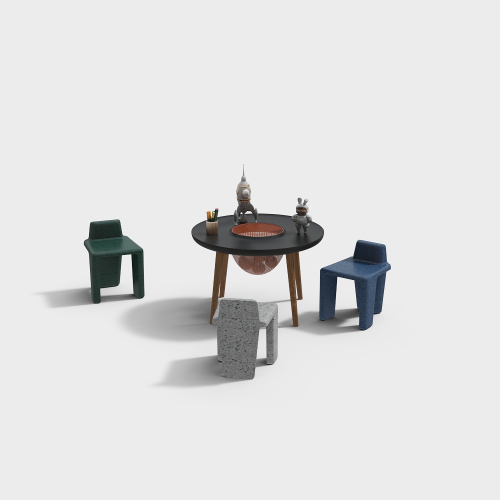 モダンな子供用テーブルと椅子のセット