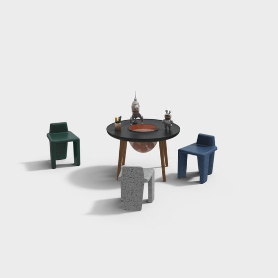 モダンな子供用テーブルと椅子のセット