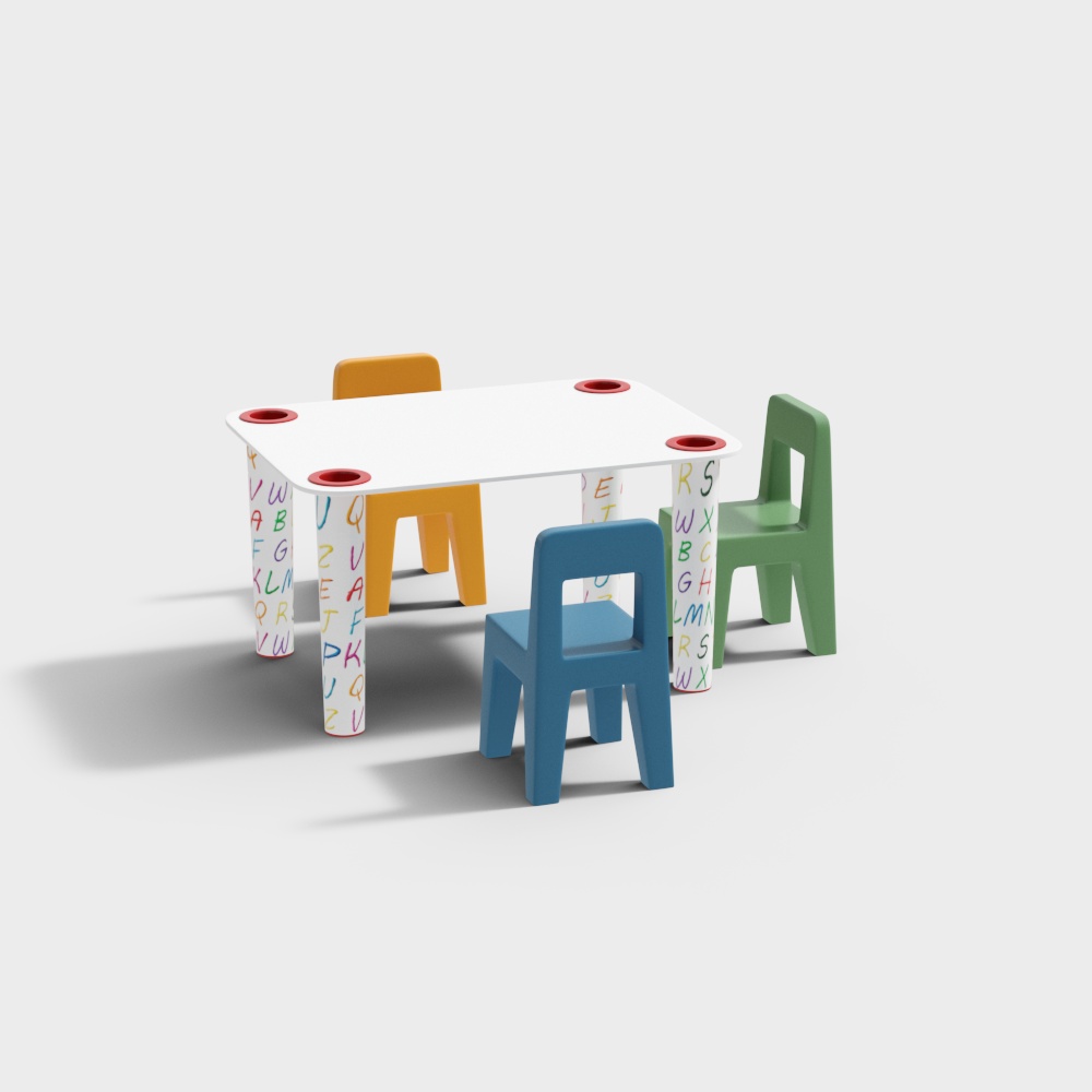 Modern children's table and chair combination