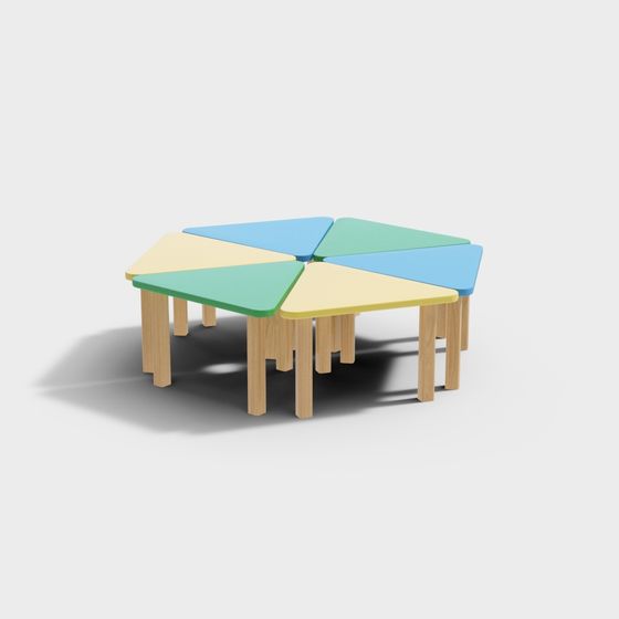 Hexagonal Mosaic Table 3D model