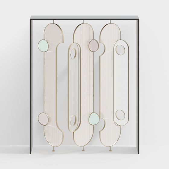 Art Deco Screen 3D model for Design Projects