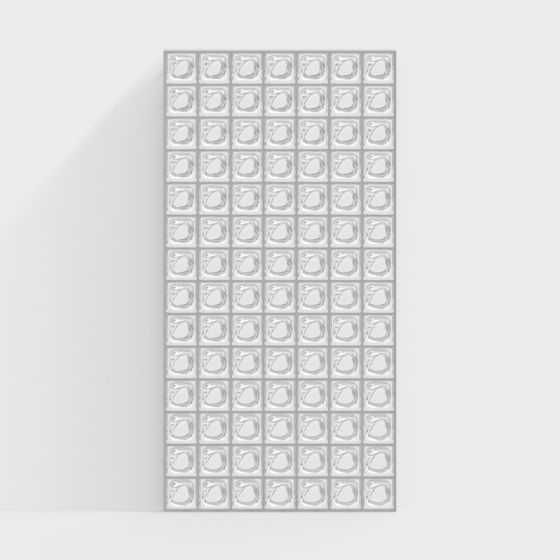 Modern Glass Brick Partition 3D Model in Gray