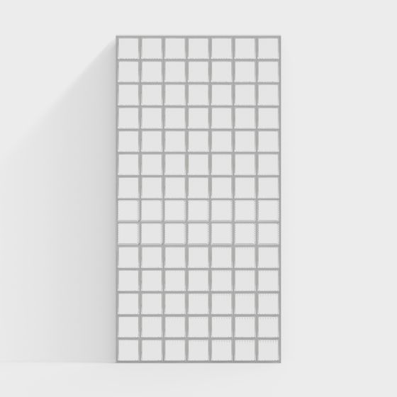 Modern Glass Brick Partition 3D Model - White