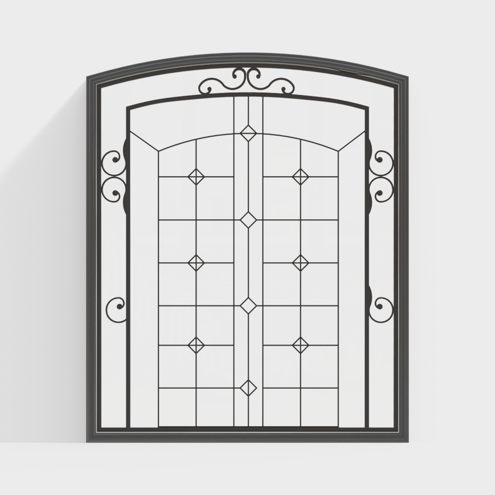 Jane-Ou wrought iron curved windows