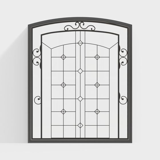 Vintage Wrought Iron Door 3D model
