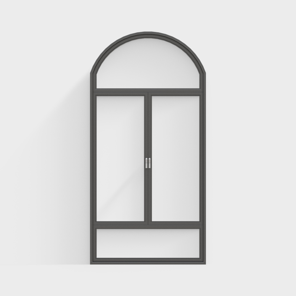 Modern wrought iron curved windows