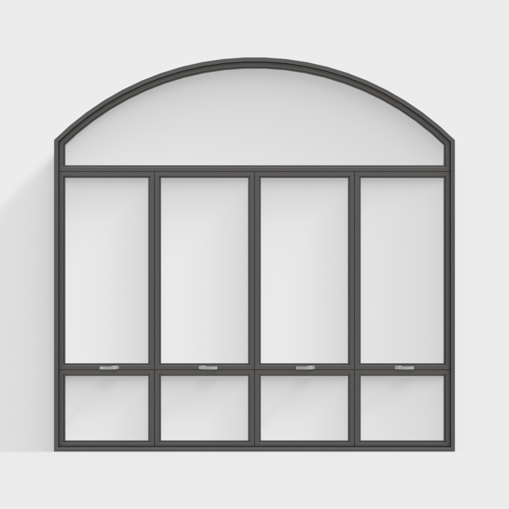 Finestre in ferro battuto curvo moderno