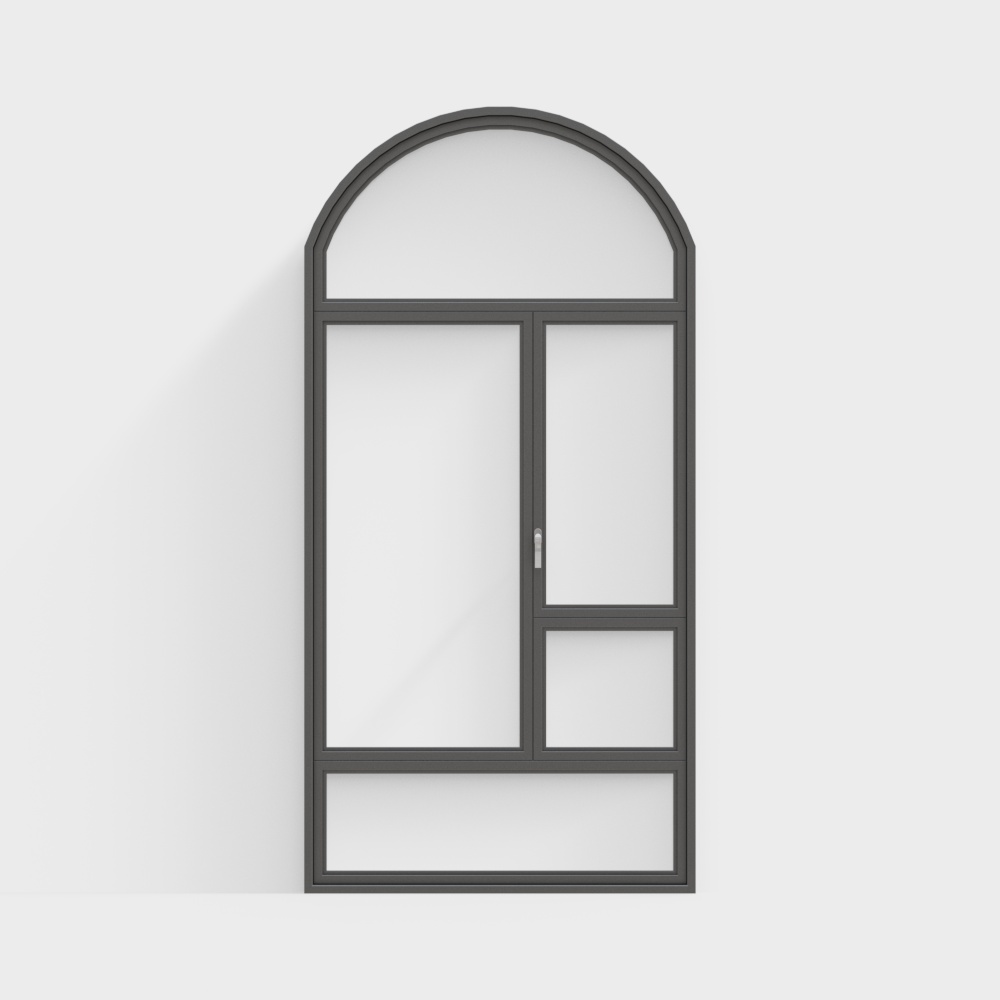 Finestre in ferro battuto curvo moderno