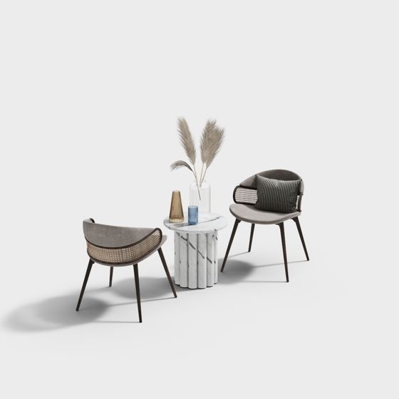 Stylish Urban Living Room Corner 3D model