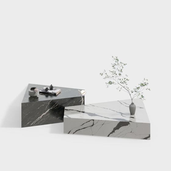 Marble Interlocking Coffee Table 3D model