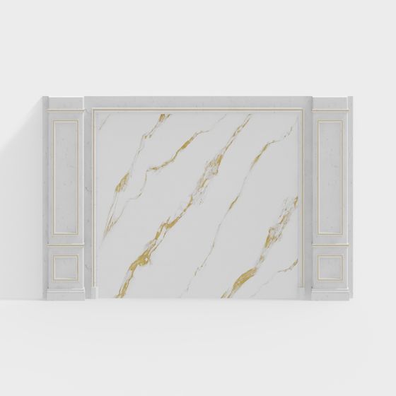 Sophisticated Marble Fireplace 3D model for Modern Spaces
