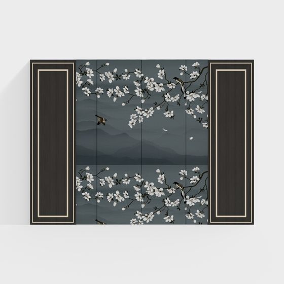 Charming Low-Poly 3D Screen Model with Floral Elements