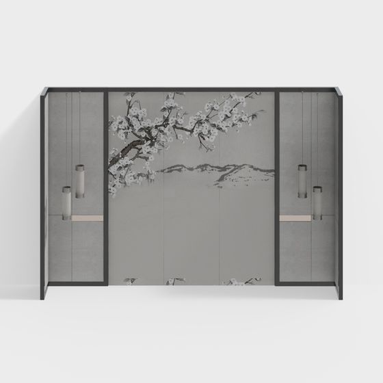 Cherry Blossom Serenity Screen 3D model
