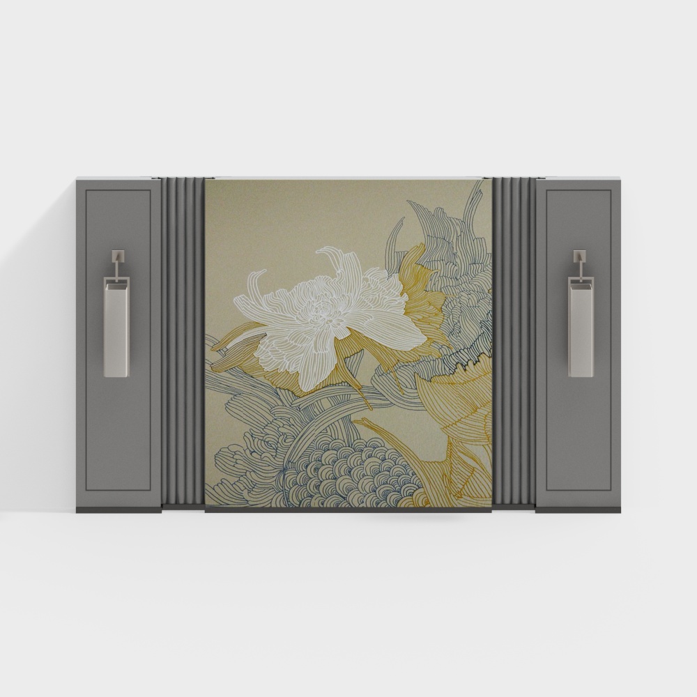 Stunning Low-Poly Flower Shadow Door 3D model