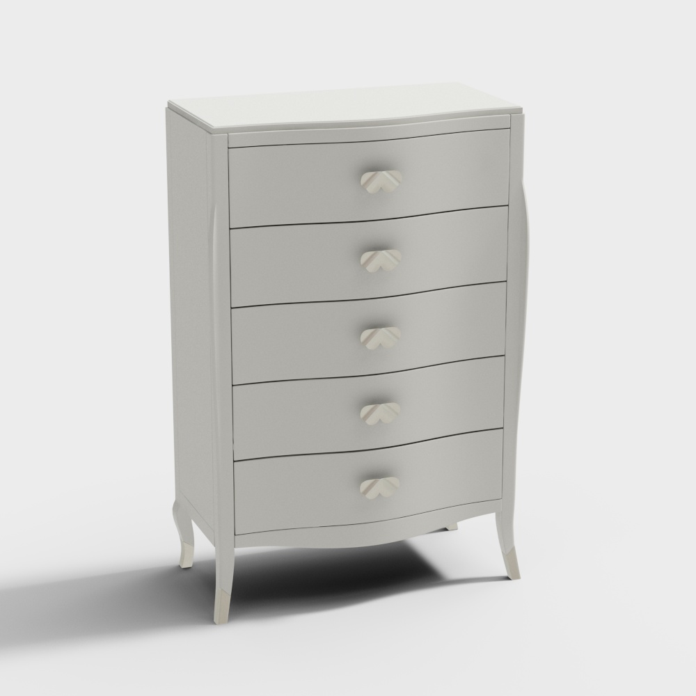 Vintage Five-Drawer Cabinet 3D model